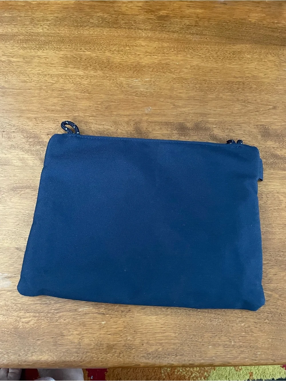 Vineyard Vines Navy Canvas Cosmetic Pouch with Pink Logo Patch
